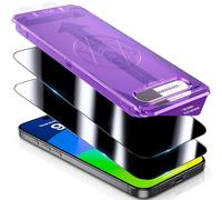 UniqueMe Pellicola protettiva privacy per iPhone 16 - Confezione da 2 [rimozione automatica della polvere] 6,1 pollici 9H copertura completa in vetro temperato Flim anti-spia senza bolle