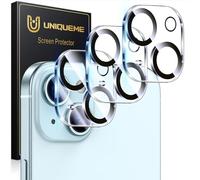 UniqueMe per iPhone 15/iPhone 15 Plus Pellicola Protezione Fotocamera - HD Schermo, la Fotografia con Flash non è Influenzata, Anti-graffio, Durezza 9H - 3 Pezzi