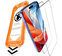 UniqueMe per iPhone 15 Plus/16 Plus Pellicola Protettiva - [Protezione Completa del Display] Vetro Temperato per iPhone 15 Plus/16 Plus Pellicola Protettiva, Installazione Automatica, 2 Pezzi