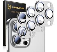 UniqueMe per iPhone 15 Pro/iPhone 15 Pro Max Pellicola Protezione Fotocamera - HD Schermo, la Fotografia con Flash non è Influenzata, Anti-graffio, Durezza 9H - 3 Pezzi -argenteo scuro