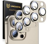UniqueMe per iPhone 15 Pro/iPhone 15 Pro Max Pellicola Protezione Fotocamera - HD Schermo, la Fotografia con Flash non è Influenzata, Anti-graffio, Durezza 9H - 3 Pezzi - grigio scuro