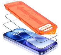 UniqueMe per iPhone 16 Pellicola Protettiva - 2 Pezzi per iPhone 16 Pellicola Vetro Temperato, Auto Guarigione, Rimozione Automatica Della Polvere, Installazione Facile e Veloce