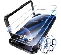 UniqueMe per iPhone 16 Pro Max Pellicola Protettiva - 2 Pezzi Pellicola Vetro Temperato per iPhone 16 Pro Max e 2 Pezzi Protezione Fotocamera, Resistente ai Graffi, Bubble Proof