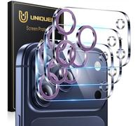 UniqueMe per iPhone 17 Pro Max Pellicola Protezione Fotocamera - HD Schermo, la Fotografia con Flash non è Influenzata, Anti-graffio, Durezza 9H - 3 Pezzi - Glitter Viola Scuro