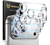 UniqueMe per iPhone 17 Pro Max Pellicola Protezione Fotocamera - HD Schermo, la Fotografia con Flash non è Influenzata, Anti-graffio, Durezza 9H - 3 Pezzi - Argento Glitterato