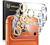 UniqueMe per iPhone 17 Pro Pellicola Protezione Fotocamera - HD Schermo, la Fotografia con Flash non è Influenzata, Anti-graffio, Durezza 9H - 3 Pezzi - Oro Glitterato