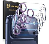 UniqueMe per iPhone 17 Pro Pellicola Protezione Fotocamera - HD Schermo, la Fotografia con Flash non è Influenzata, Anti-graffio, Durezza 9H - 3 Pezzi - Glitter Viola Scuro