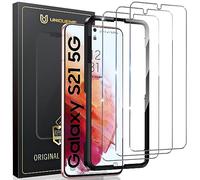 UniqueMe per Samsung Galaxy S21 Pellicola Protettiva, 3 Pezzi Pellicola Vetro Temperato per Samsung Galaxy S21, Protezione Schermo, Antigraffio, Durezza 9H, HD Chiaro, Senza Bolle