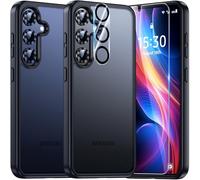 UniqueMe Per Samsung Galaxy S25 Custodia, 5-in-1 Set Custodia Per Samsung Galaxy S25 Case Cover Protection, 1 Custodia & 2 Vetro Temperato & 2 Fotocamera Protettiva - Nero