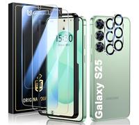 UniqueMe per Samsung Galaxy S25 Pellicola Protettiva - 2 Pezzi Pellicola Vetro Temperato per Samsung S25 e 2 Pezzi Protezione Fotocamera, Resistente ai Graffi, Bubble Proof
