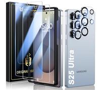UniqueMe per Samsung Galaxy S25 Ultra Pellicola Protettiva - 2 Pezzi Pellicola Vetro Temperato per Samsung S25 Ultra e 2 Pezzi Protezione Fotocamera, Resistente ai Graffi, Bubble Proof