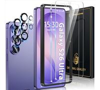 UniqueMe per Samsung Galaxy S26 Ultra Pellicola Protettiva - 2 Pezzi Pellicola Vetro Temperato per Samsung S26 Ultra e 2 Pezzi Protezione Fotocamera, Resistente ai Graffi, Bubble Proof