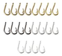 Uniquer 20 ciondoli a forma di amo da pesca, 5 colori, in lega, con anello, per gioielli fai da te, 1.52x0.73in, Metallo, Senza pietra