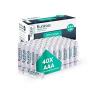 Uniross Pile Alcaline Mini Stilo AAA LR03 Power Plus da 1,5V Lunga Durata per Sveglie Orologi Telecomandi e Giocattoli Radiocomandati - Confezione da 40 Batterie