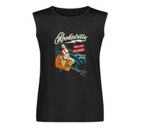 Unisex Adult T-Shirt Rockabilly Pinup Girl Make Me Fly Shirt Sleeveless T-Shirt Black