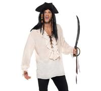 Unisex Adulti Costume Caraibi Pirata Camicia Nuova Romantico Maglia Da Smiffys