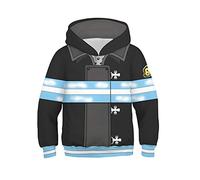 Unisex Adulti e Bambini Anime Fire Force Felpa con Cappuccio a Maniche Lunghe T-Shirt Shinra Kusakabe Felpe con Zip