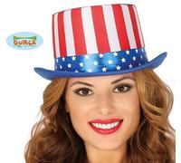 Unisex Adulto Vestito Cappello a Cilindro Americana Bandiera US Top USA Nuovo Fg
