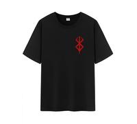 Unisex Anime Cotton T-Shirt,Dark Gothic Style Guts & The Sacrificial-Brand Pattern Short Sleeve Shirt