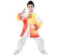 Unisex Bambina Kung Fu Suit 3 Pezzi Cinese Arti Marziali Tai Chi Performance