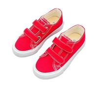 Unisex Bambino Suede/Canvas Sneaker Basso Scarpe Tai Chi Scarpa Kung Fu Scarpe Scarpe Cinese Arti Marziali Scarpe di Tela, Rosso 1, 33 EU