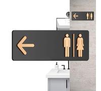 Unisex Bathroom Sign, Acrylic Restroom Directional Sign with Clear Icon, Adhesive Toilet Signage for Walls, Easy Install Feature, Label Tool, Practical Accessory for Business Home Restaurant