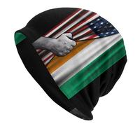 Unisex Berretti in Maglia USA American Flag And Cote D'Ivoire Flag Skull cap Slouchy Slouch Beanie Hat per Arrampicata, Sci, Chemio