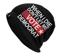 Unisex Berretto Invernali,When I Die Don't Let Me Vote Democrat,Cappello A Cuffia,Anti Sudore Teschio Cappello per Sci,Uomo,Donna