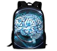 Unisex Borsa Da Viaggio Power Of Brain Zaino Universita Impermeabile Borse Da Scuola Per Trekking, Scuola, Idea Regalo, 42X32X14Cm