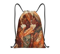 Unisex Borsa Sportiva da Palestra Africa Ethnic Pottery, Fashion Sacco Sportive, con Coulisse Zainetti, per Sport Donna 36X42cm