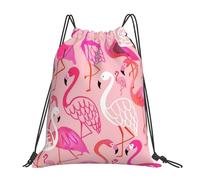 Unisex Borsa Sportiva da Palestra Cute Pink Flamingos Zaino Palestras con Coulisse Sacca Sportiva per All'aperto Yoga Donna 36X42cm