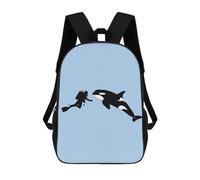 Unisex Borse Da Scuola Orca Killer Whale Scuba Dive Backpack Multicolor Zainetto Scuola Per Studenti, Scuola, Adulti, 42X32X14Cm