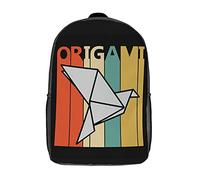 Unisex Borse Da Scuola Origami Retro Daypack Eleganti Zaino Scuola Per Studenti, Adulti, Escursionismo, 42X32X14Cm