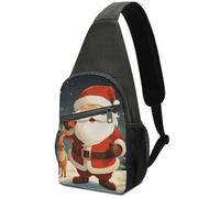Unisex Borsello Uomo Christmas Santa Claus Borsa A Tracolla Militare Sportivo,Pratica Borsa Crossbody per Viaggio Trekking Uso Quotidiano