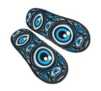 Unisex Calde Slippers The Blue Evil Eye Ciabatte Calde Morbide House Shoes Per Camera Da Letto, Casa, Spa L