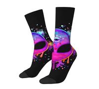 Unisex Calzini Sportivi Rainbow Splatter Space Alien Third Eye Sportive Running Calzini Classici Socks Per Correre Camminata Indoor 40Cm
