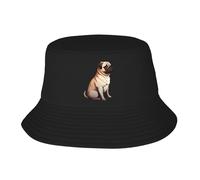 Unisex Cappelli A Secchiello Pug Dogs Sitting On Top Cappelli Estivo Protezione UV Cappello da Sole Pieghevole Cappello da Pescatore per Trekking Caccia Ciclismo