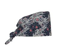 Unisex Cappelli da Cuoco Ciliegio Giapponese Berretto da Lavoro Elastico Cappellino da Chef Regolabile Casco da Lavoro per Hotel Medici Cucina