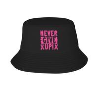 Unisex Cappelli Estivo Cancer Bundle Never Give Up Cappello da Sole Classico Cappelli A Secchiello Protezione Solare Bucket Hat per Trekking Viaggi All'Aperto