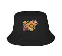 Unisex Cappelli Estivo Flower Bee Beehive Cappelli A Secchiello Leggero Cappello da Pescatore Pieghevole Bucket Hat per Caccia All'Aperto Viaggi