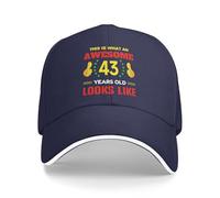 Unisex Cappellino da Baseball This Is What An Awesome 43 Years Old Looks Like Cappellino con Visiera Sportivo Berretto da Baseball Moda Cappello Trucker per All'Aperto Corsa Sport