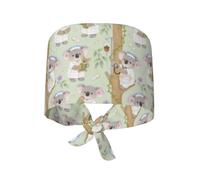 Unisex Cappello da Chef Dottore E Infermiera Koala Casco da Lavoro con Nastri Corti Cuffia Chirurgica Elastico Cappello da Cucina per Cucina Infermieri Medici