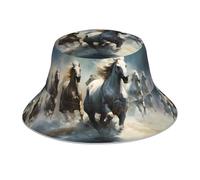 Unisex Cappello da Pesca,Horses Running Wild in The River Coppola da Pesca Moda Estate Cappello per Ciclismo attività All'Aperto