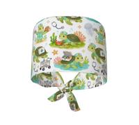 Unisex Casco da Lavoro Turtle Dottore Infermiera Cuffia Chirurgica Elastico Cappello da Chef Regolabile Berretto da Lavoro per Dentisti Infermieri Cucina