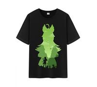Unisex Character Shadow Art Genshin Impression 100% Cotton Daily Impact Medium Weight Short Sleeve T Shirt