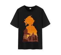 Unisex Character Shadow Art Genshin Impression 100% Cotton Daily Impact Medium Weight Short Sleeve T Shirt