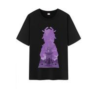 Unisex Character Shadow Art Genshin Impression 100% Cotton Daily Impact Medium Weight Short Sleeve T Shirt