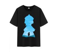Unisex Character Shadow Art Genshin Impression 100% Cotton Daily Impact Medium Weight Short Sleeve T Shirt