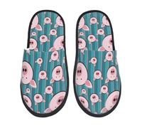Unisex Ciabatte Invernali Da Interno Funny maiale Faces Pantofole Da Donna Uomo Comode Calde Ciabatte Invernali Caldo Pantofole Donna Uomo Per Ufficio Autunno Outdoor L