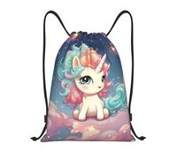 Unisex Coulisse Borsa da Palestra Cartoon Star Uni-Corn Print Zainetto con Coulisse Sacchetto Sportivo per Uomo Adulto Nuoto 36X42cm